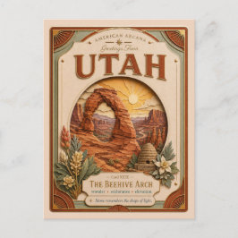 Utah Vintage Paper Cut American Arcana Briefkaart
