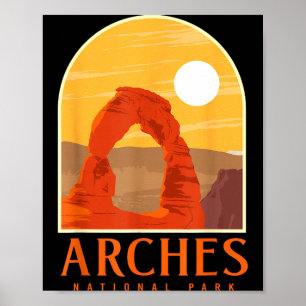Utah vintage retro wandelen kamperen arches nation poster