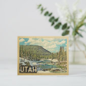 Utah Vintage Travel Snowy Winter Natuur Briefkaart (Staand voorkant)