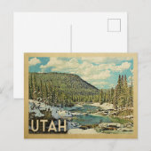 Utah Vintage Travel Snowy Winter Natuur Briefkaart (Voorkant / Achterkant)
