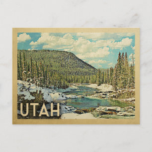 Utah Vintage Travel Snowy Winter Natuur Briefkaart