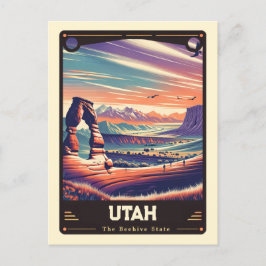Utah | Vintage van patriottische spirit Briefkaart