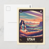 Utah | Vintage van patriottische spirit Briefkaart (Voorkant / Achterkant)