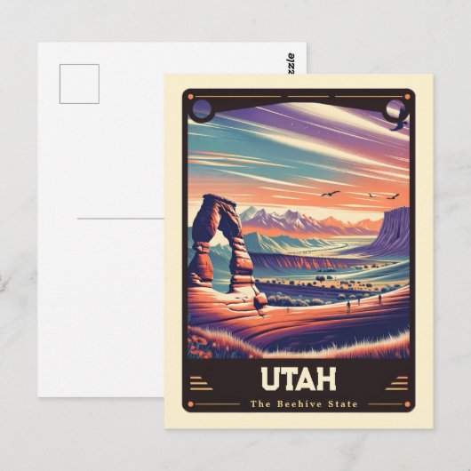 Utah | Vintage van patriottische spirit Briefkaart (Voorkant / Achterkant)