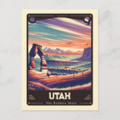 Utah | Vintage van patriottische spirit Briefkaart (Voorkant)
