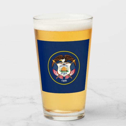 Utah vlag glas (Voorkant gevuld)