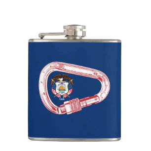 Utah Vlag Klim Carabiner Heupfles