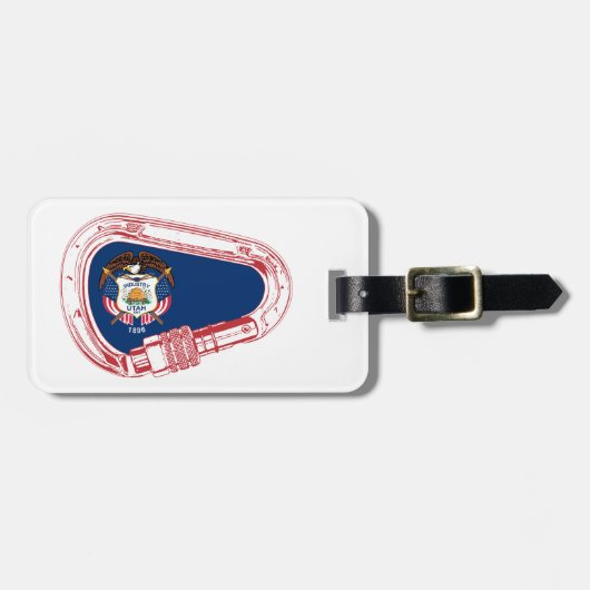 Utah Vlag Klimmen Carabiner Bagagelabel (Voorkant horizontaal)