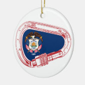 Utah Vlag Klimmen Carabiner Keramisch Ornament (Links)