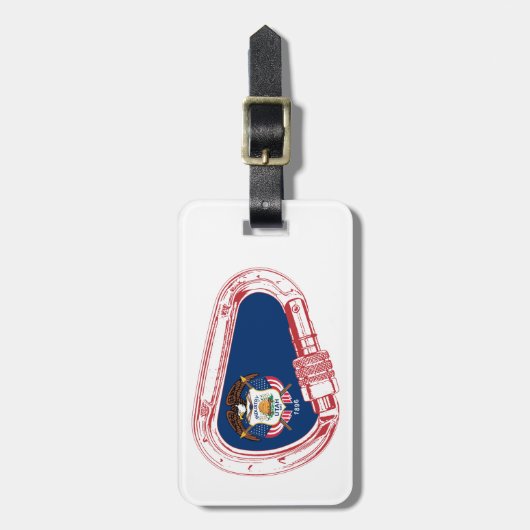 Utah Vlag klimmer Carabiner Bagagelabel (Voorkant verticaal)