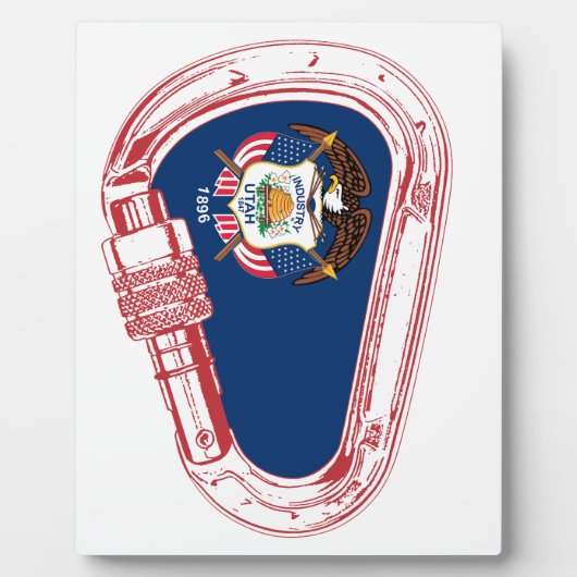 Utah Vlag klimmer Carabiner Fotoplaat (Voorkant)