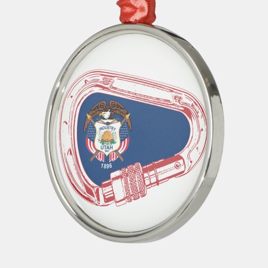 Utah Vlag klimmer Carabiner Metalen Ornament (Links)