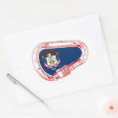 Utah Vlag klimmer Carabiner Ovale Sticker (Envelop)