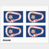 Utah Vlag klimmer Carabiner Rechthoekige Sticker (Vel)