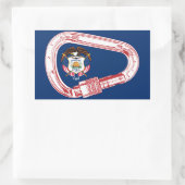 Utah Vlag klimmer Carabiner Rechthoekige Sticker (Tas)
