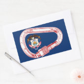 Utah Vlag klimmer Carabiner Rechthoekige Sticker (Envelop)