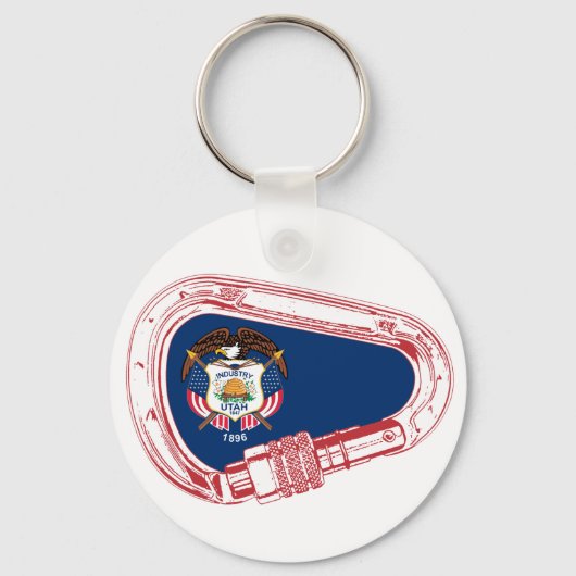 Utah Vlag klimmer Carabiner Sleutelhanger (Voorkant)
