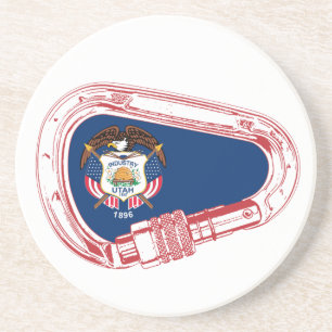 Utah Vlag klimmer Carabiner Zandsteen Onderzetter