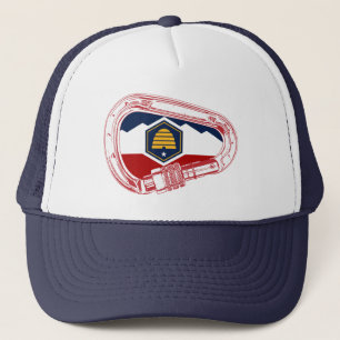 Utah Vlag Rotsklimmen Carabiner Trucker Pet