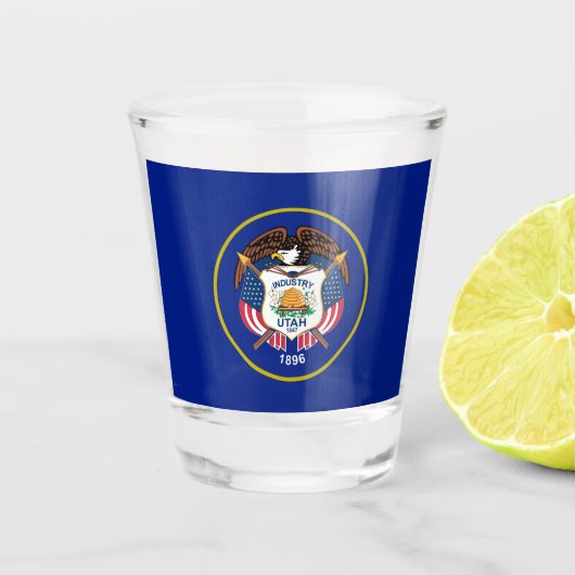 Utah vlag shot glas (Voorkant)