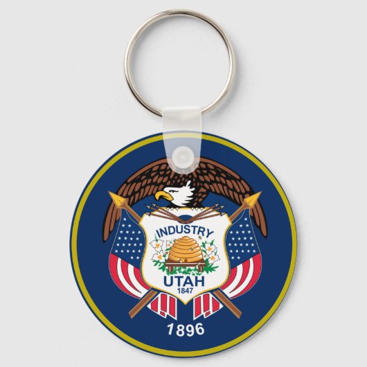 Utah vlag sleutelhanger (Voorkant)