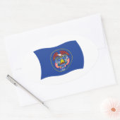 Utah Vlagsticker Ovale Sticker (Envelop)
