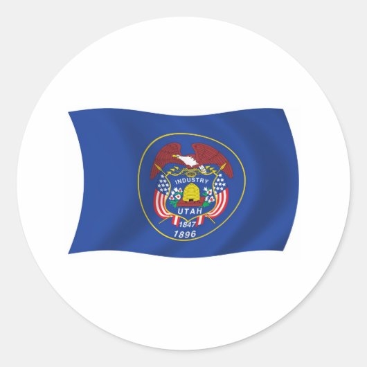 Utah Vlagsticker Ronde Sticker (Voorkant)