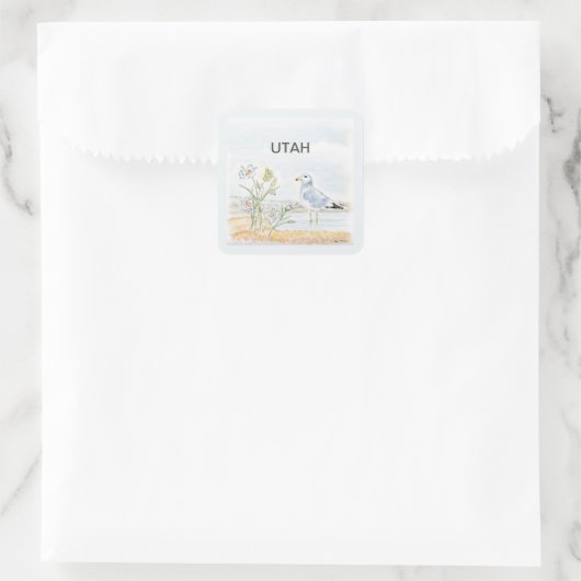 Utah-vogelbloem Vierkante Sticker (Tas)