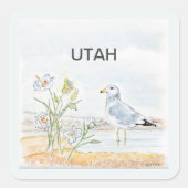 Utah-vogelbloem Vierkante Sticker (Voorkant)