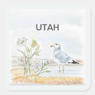 Utah-vogelbloem Vierkante Sticker