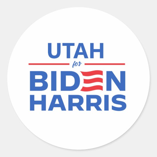 Utah voor Biden Harris Ronde Sticker (Voorkant)