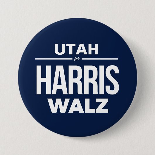 Utah voor Harris Walz Ronde Button 7,6 Cm (Voorkant)