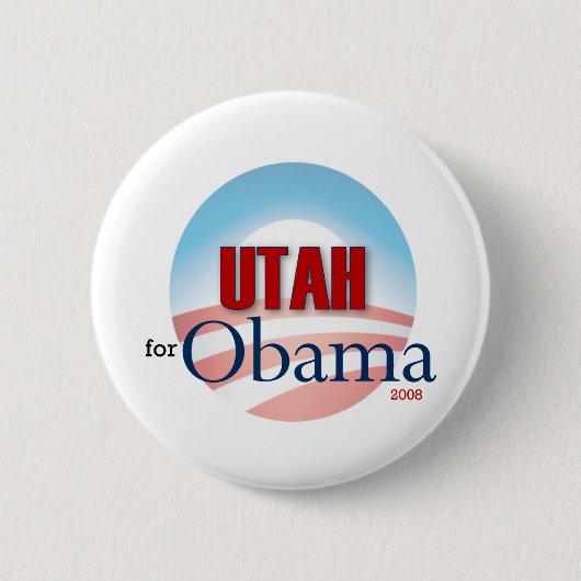 UTAH voor Obama Ronde Button 5,7 Cm (Voorkant)