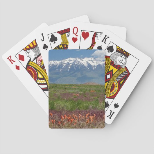 Utah, VS. Mt. Timpanogos rijst boven Pokerkaarten (Achterkant)