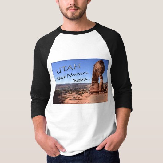 Utah waar het avontuur begint t-shirt (Voorkant)