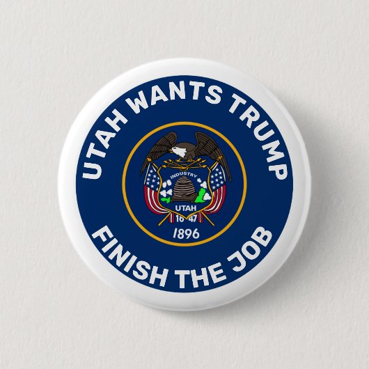 Utah Wants Trump Ronde Button 5,7 Cm (Voorkant)