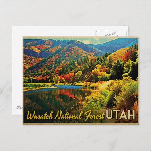 Utah Wasatch Nationaal bos Briefkaart (Voorkant / Achterkant)