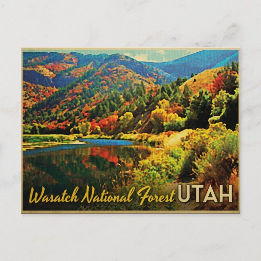 Utah Wasatch Nationaal bos Briefkaart (Voorkant)
