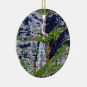 Utah Waterfall #1a - kerstversiering - rond Keramisch Ornament (Rechts)