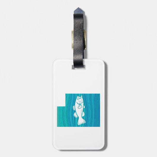 Utah Wave Gevist Bagagelabel (Achterkant verticaal)