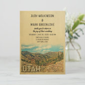 Utah Wedding Invitation  midden in de eeuw Kaart (Staand voorkant)