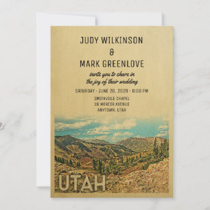 Utah Wedding Invitation midden in de eeuw Kaart