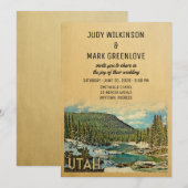 Utah Wedding Invitation Natuur Kaart (Voorkant / Achterkant)
