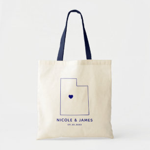 Utah Wedding Welkom Tas Kaart Tas, Navy Blue