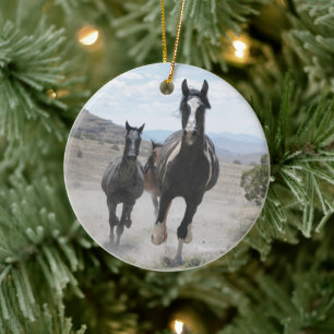 Utah Wild Horses die lopen Keramisch Ornament