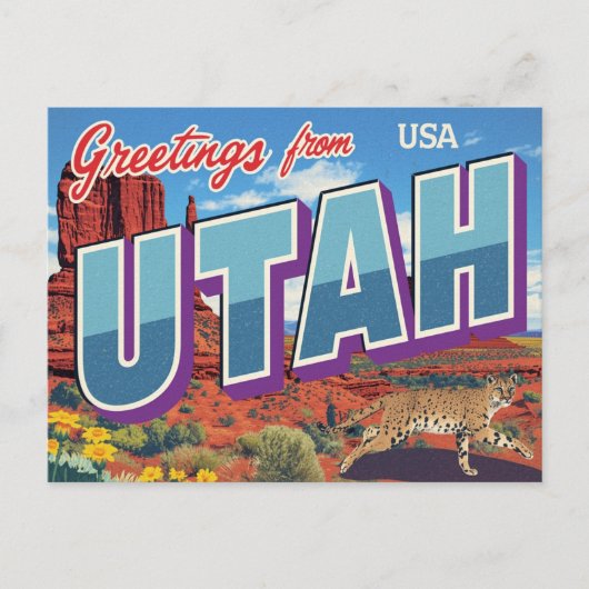 Utah woestijn Bobcat Monument Valley Briefkaart (Voorkant)