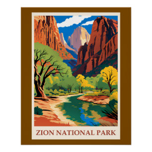 Utah - Zion Nationaal Park Perfect Poster