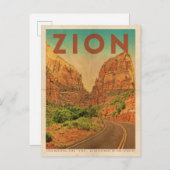  Utah Zion Nationaal Park Reis Briefkaart (Voorkant / Achterkant)