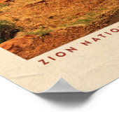 Utah Zion Nationaal Park Reis Poster (Hoek)