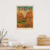 Utah Zion Nationaal Park Reis Poster (Keuken)